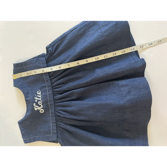 Jackie Tate Size‎ 18Months Embroidered "Katie" Denim Dress Blouse - Picture 6 of 8